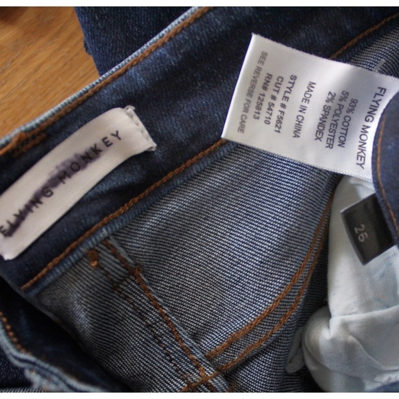 NWOT Flying Monkey High Rise Ripped Cropped Skinny Jeans 26 2 - Picture 10 of 10